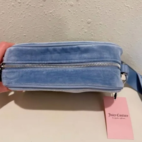 Juicy Couture Let It Shine Velvet Rhinestones Logo Crossbody Bag NWT - Picture 7 of 9